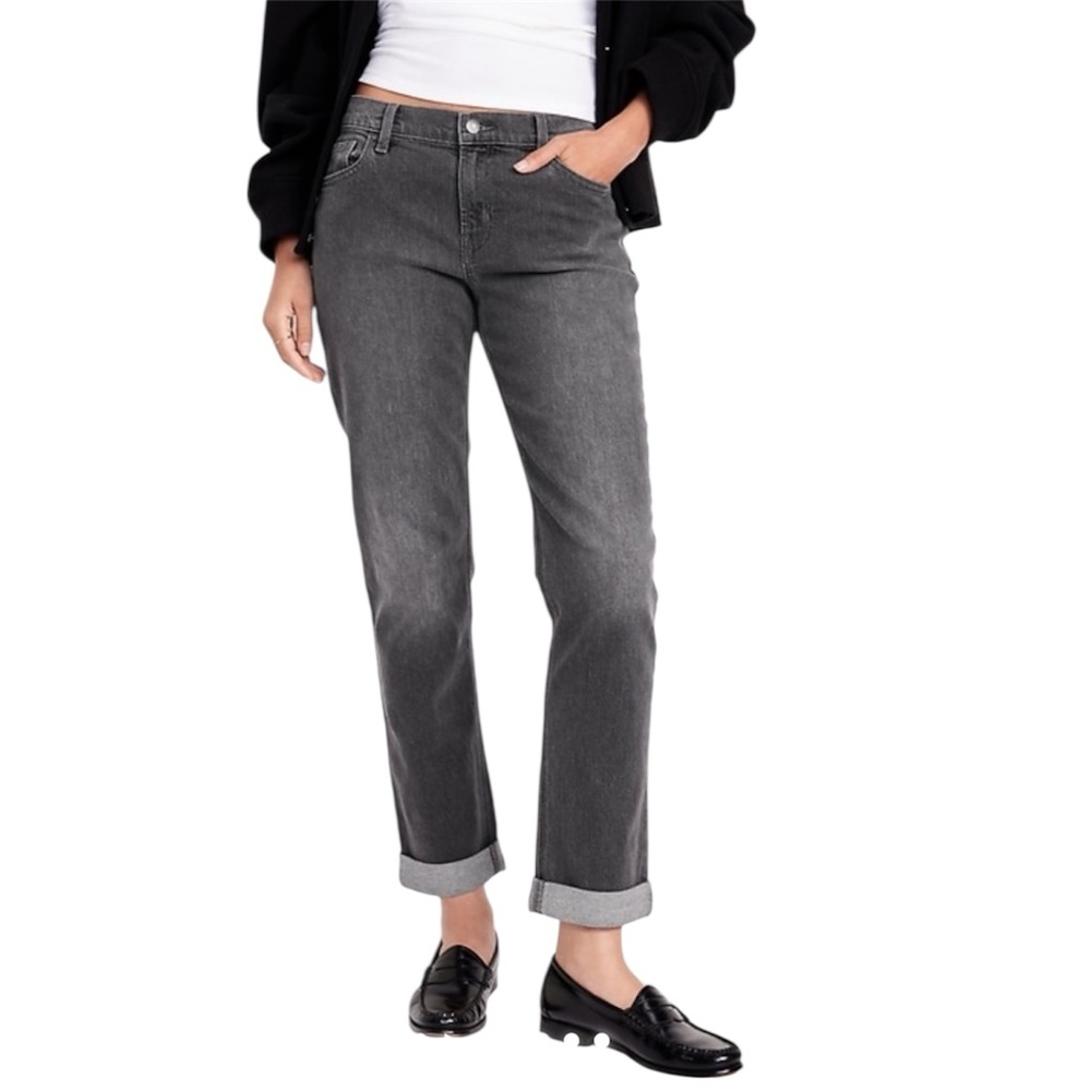 NWT Wow Old Navy Mid-Rise Slouchy Boyfriend Straight Leg Jeans